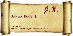 Jakab Nyék névjegykártya
