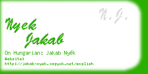 nyek jakab business card